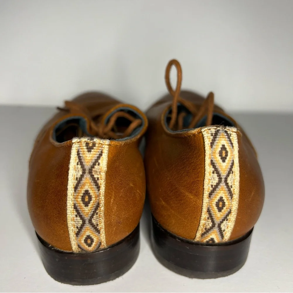 Toms Oxford‎ Tan Leather Lace-Up Shoes
